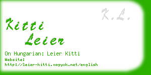 kitti leier business card